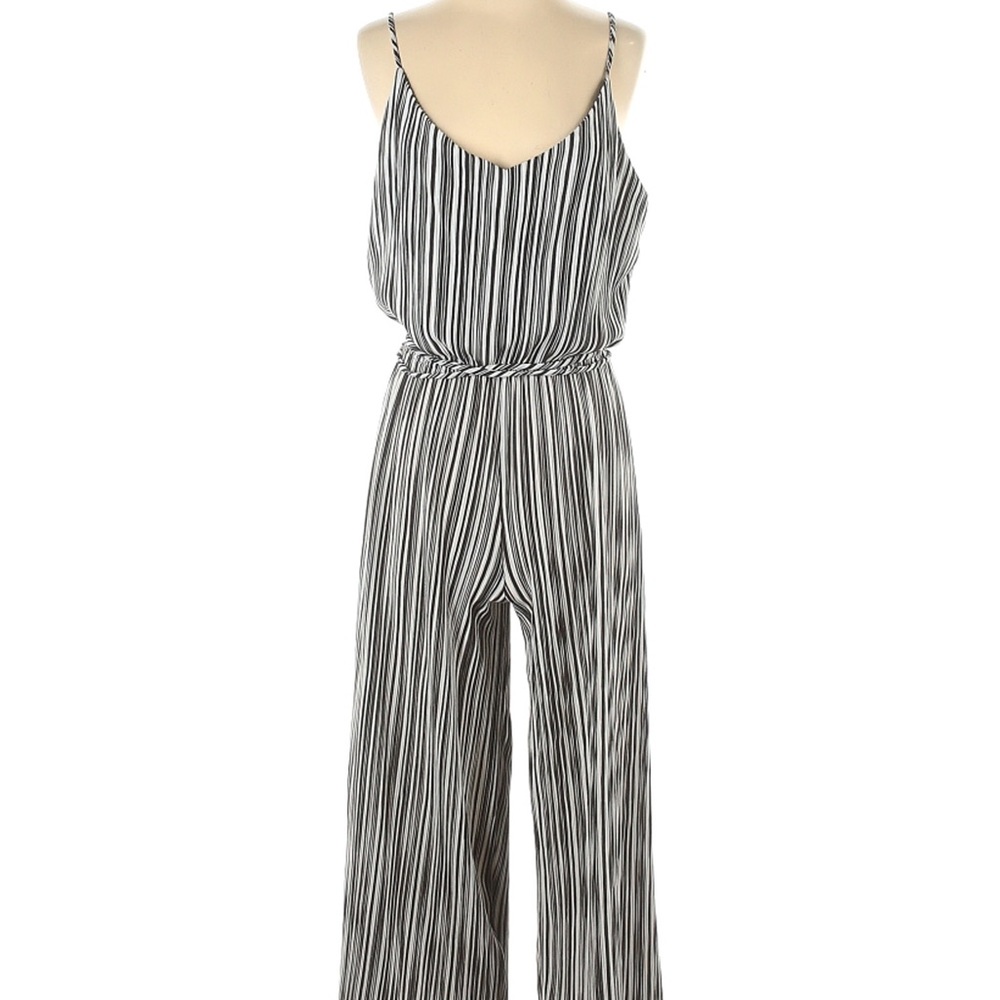 Black and White Striped Jumpsuit